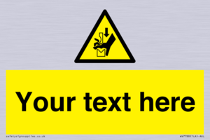 Custom warning hand crushing between press brake tool